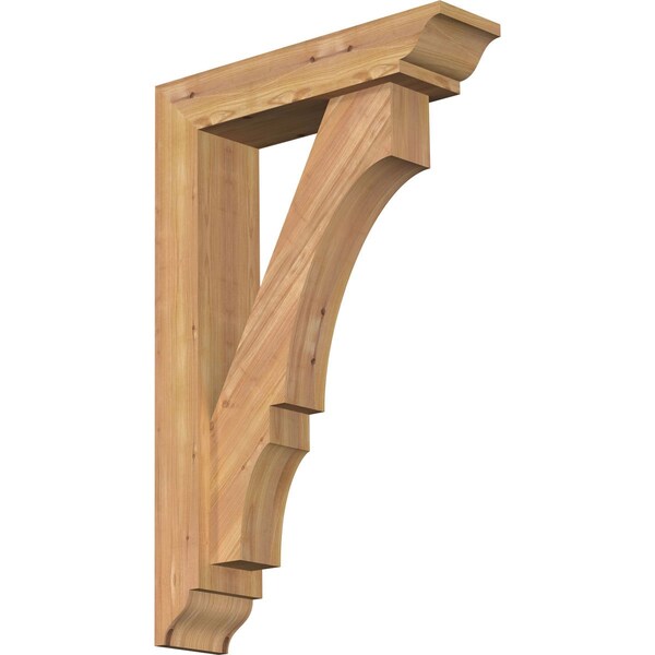 Ekena Millwork Balboa Traditional Smooth Bracket w/ Offset Brace, Western Red Cedar, 5 1/2"W x 22"D x 34"H BKT0604X22X34BOA01SWR - main